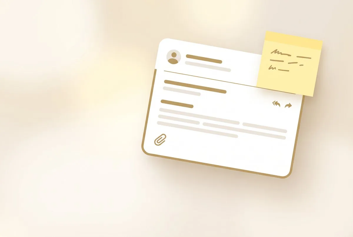 Un email avec une note épinglée.